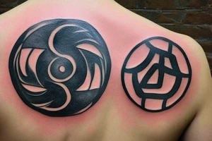yin and yang symbol in circle taichi tattoo idea