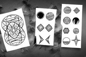 Northern lights planets stars shapes tattoo idea