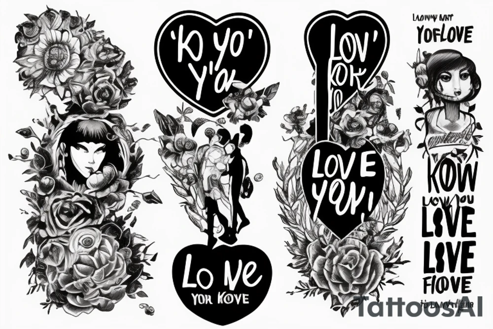 The lyrics 'Live your heart and never follow' from Hot Water Music's 'It's Hard to Know' are interpreted using the symbols style featured in 'Love, Death & Robots'. tattoo idea