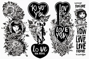 The lyrics 'Live your heart and never follow' from Hot Water Music's 'It's Hard to Know' are interpreted using the symbols style featured in 'Love, Death & Robots'. tattoo idea