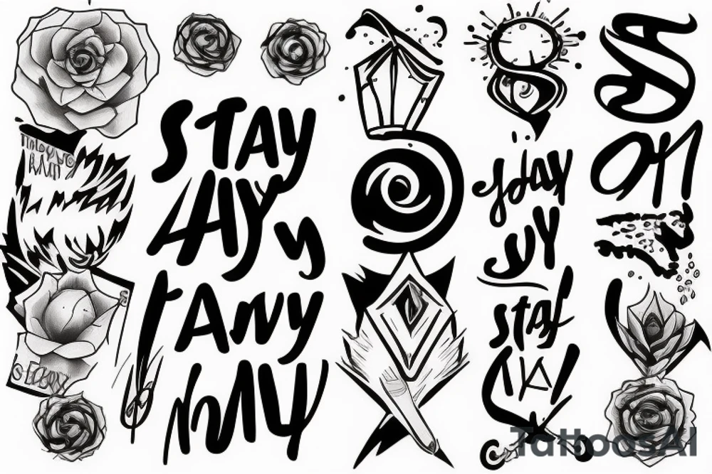 "stay away" inscription tattoo idea