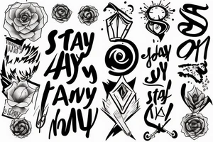"stay away" inscription tattoo idea