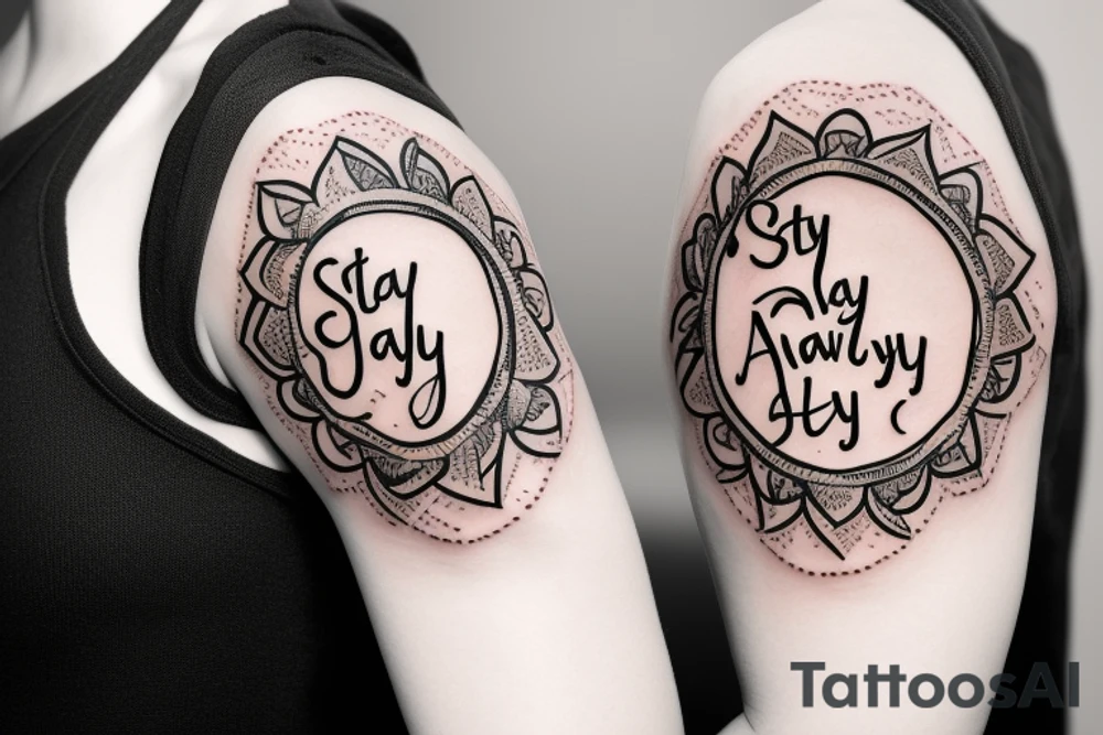 "stay away" inscription tattoo idea