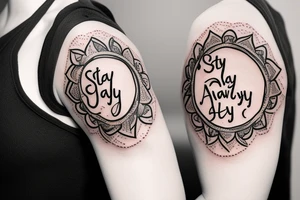 "stay away" inscription tattoo idea