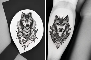 Interpreting a wolf in the style of Love, Death & Robots' icons tattoo idea