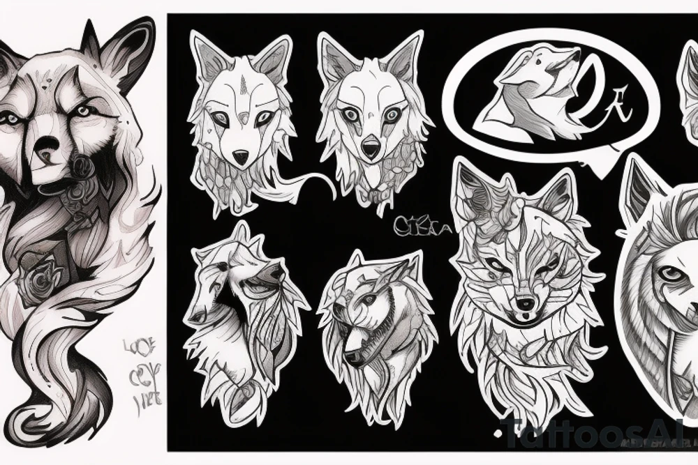 Interpreting a wolf in the style of Love, Death & Robots' icons tattoo idea