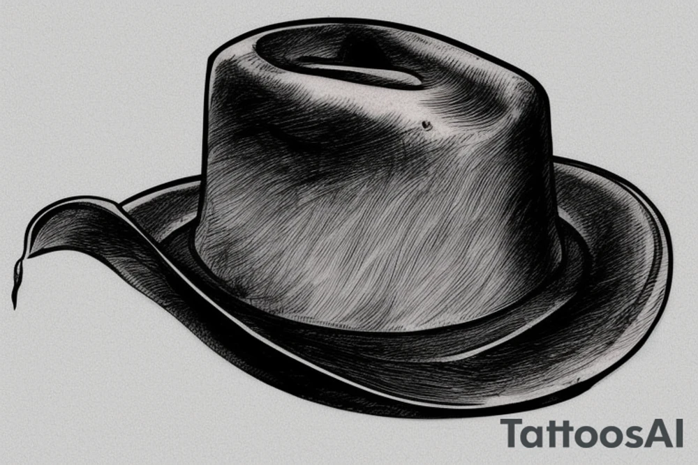 A cowboy hat impaled on a longsword tattoo idea