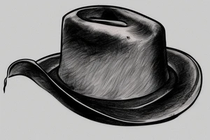 A cowboy hat impaled on a longsword tattoo idea