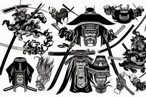 techno, samurai, katana tattoo idea