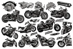 a motorcycle that rides on a guitar tattoo idea