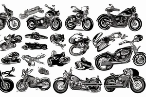 a motorcycle that rides on a guitar tattoo idea