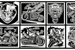 a motorcycle that rides on a guitar tattoo idea