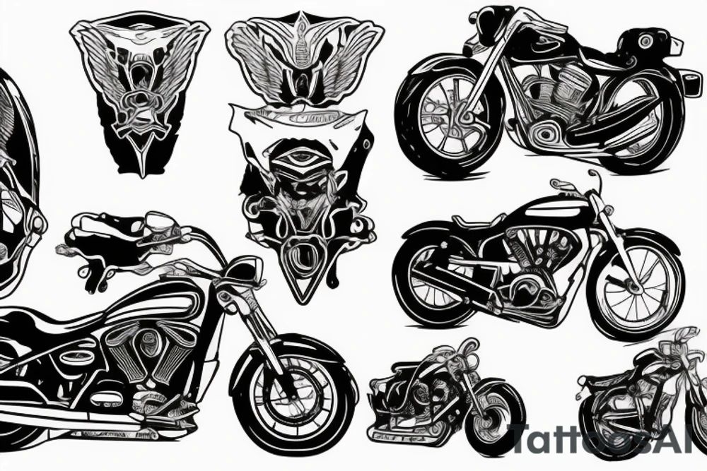 a motorcycle that rides on a guitar tattoo idea a motorcycle that rides on a guitar tattoo idea
