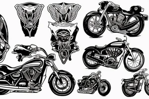 a motorcycle that rides on a guitar tattoo idea