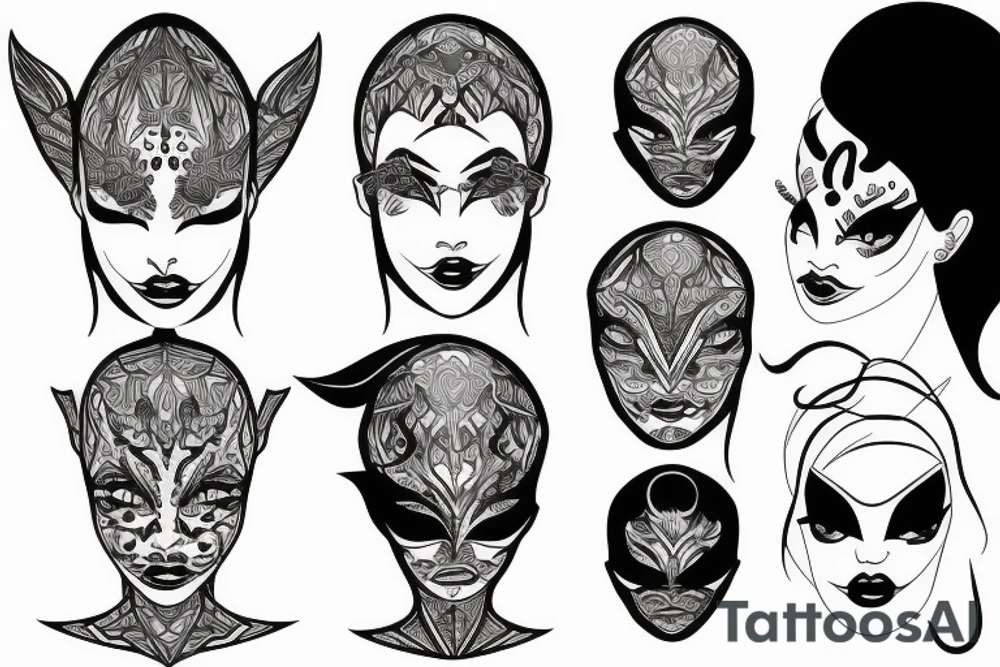 Overthinking face contour tattoo idea