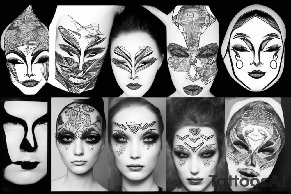 Overthinking face contour tattoo idea