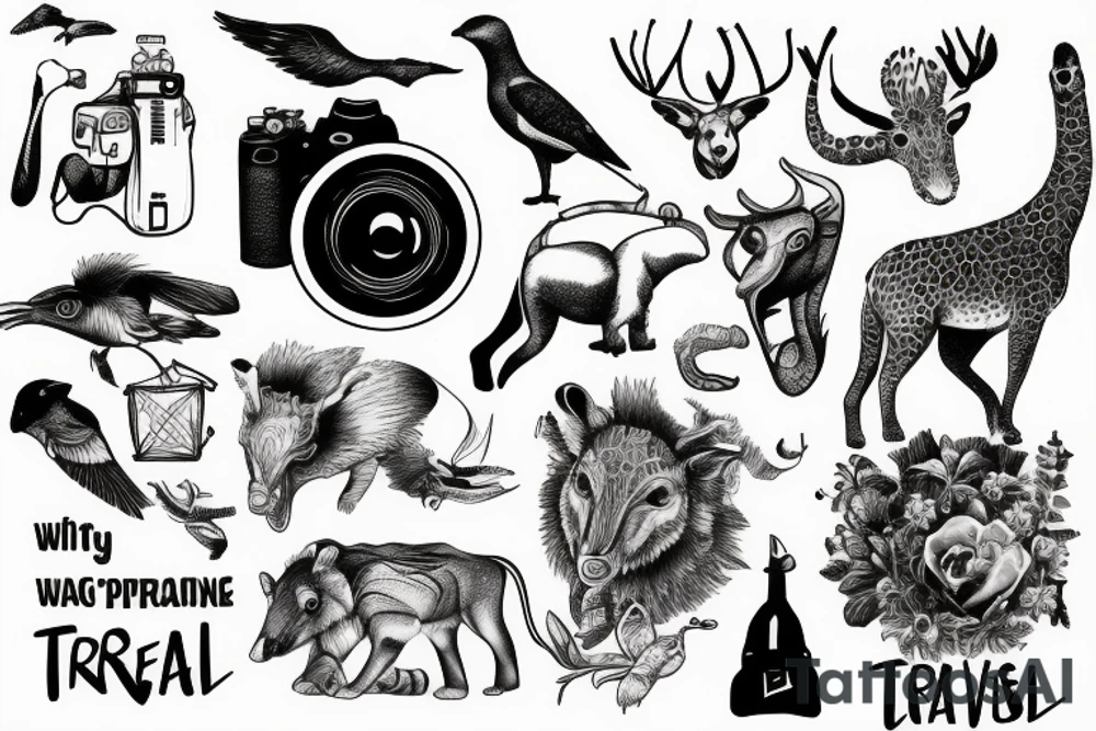 Wildlife photographer who loves to travel and explore the world tattoo idea