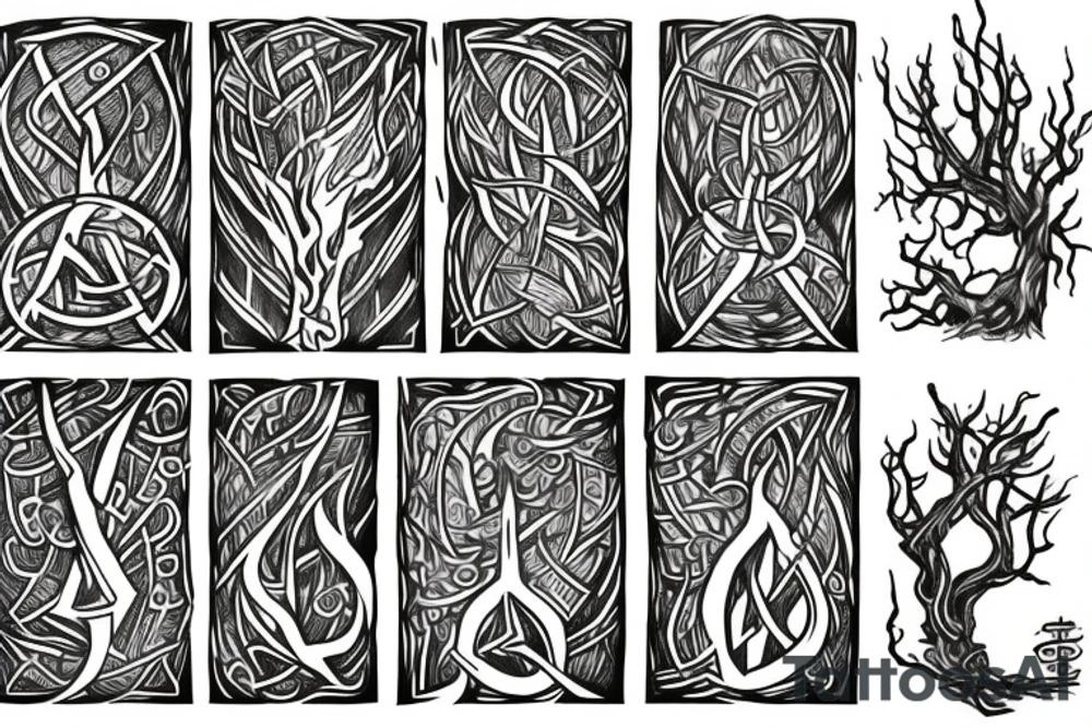 yggdrasil whose roots are the rune algiz tattoo idea