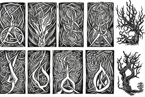 yggdrasil whose roots are the rune algiz tattoo idea
