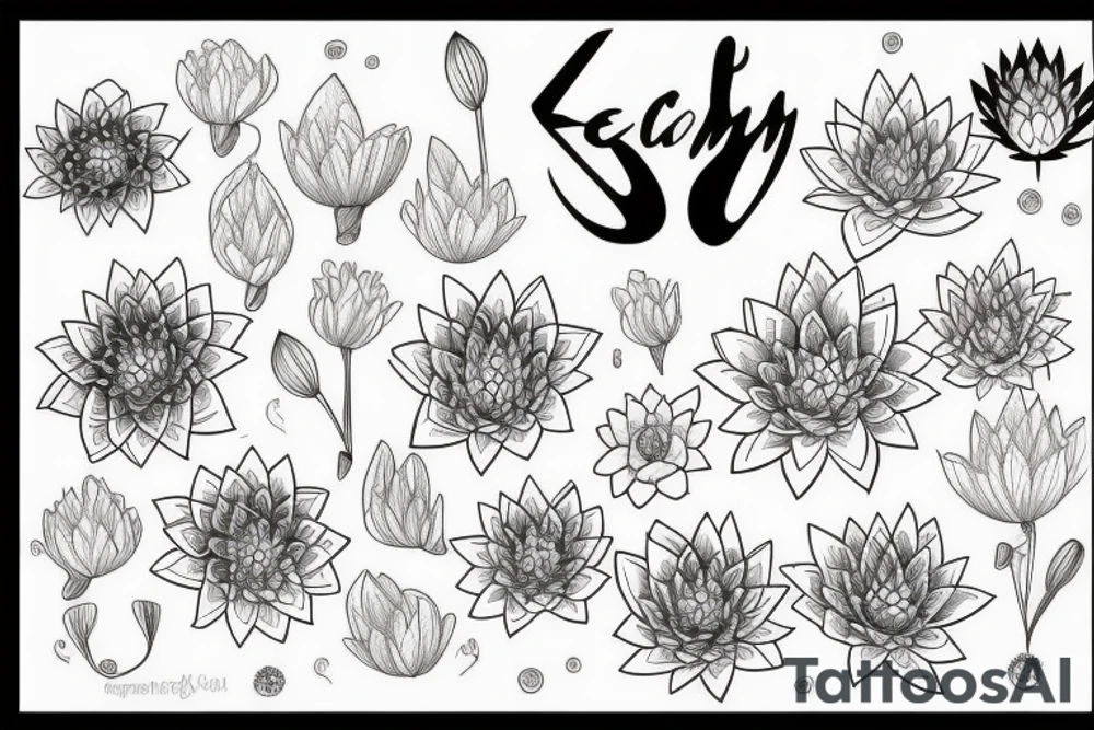 Karma, waterlily, self love tattoo idea