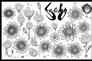 Karma, waterlily, self love tattoo idea