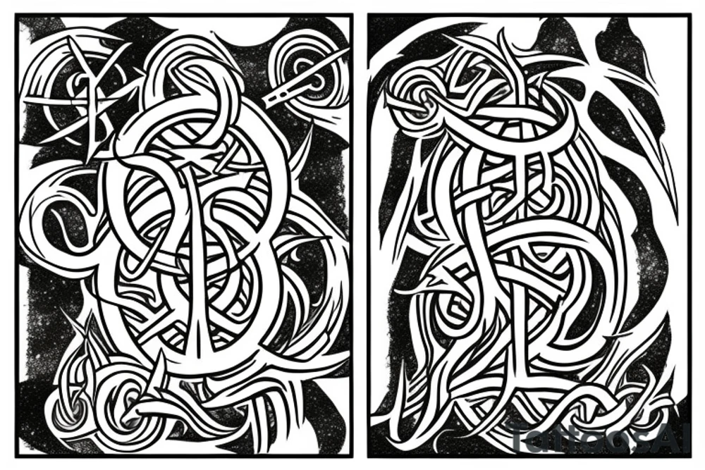 yggdrasil whose roots are the rune algiz tattoo idea