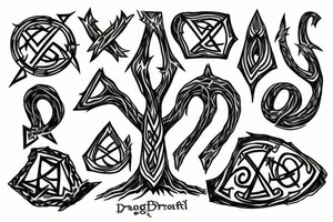 yggdrasil whose roots are the rune algiz tattoo idea