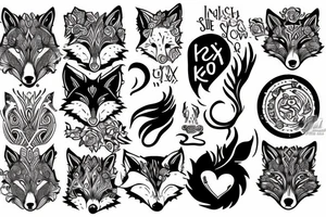 Karma, self love, fox, dagger tattoo idea