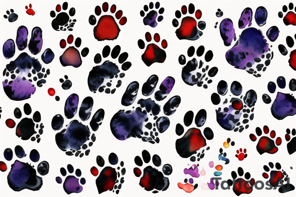 dog's paw print tattoo idea