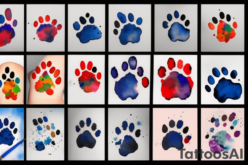 dog's paw print tattoo idea