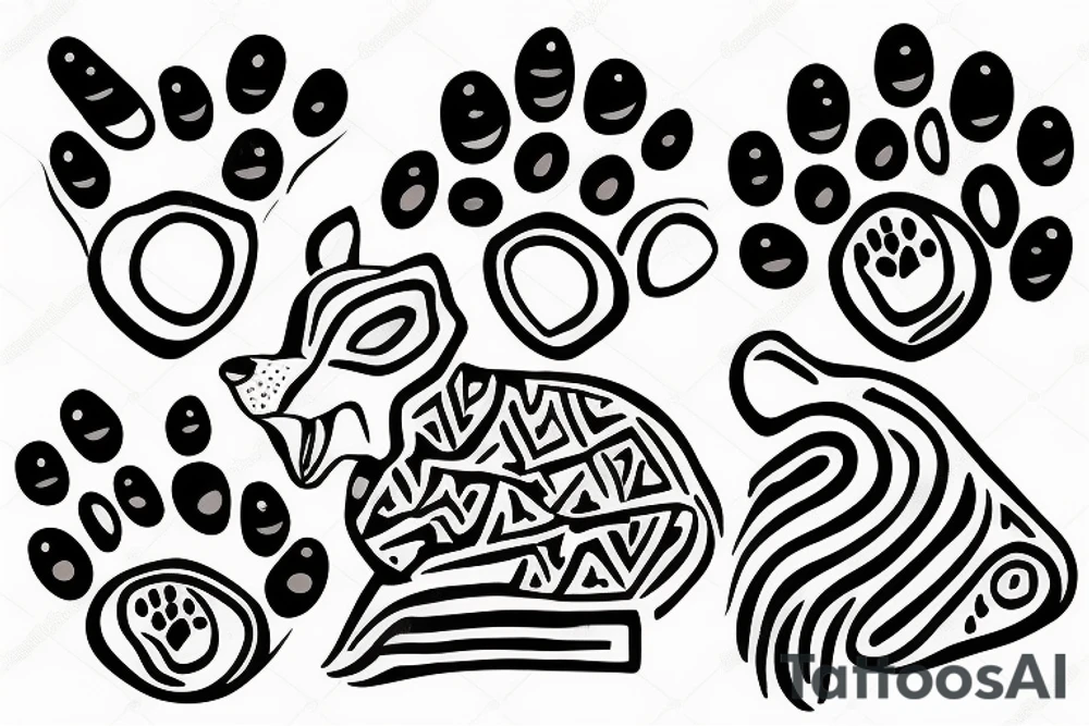 dog's paw print tattoo idea
