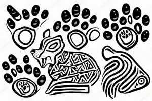 dog's paw print tattoo idea