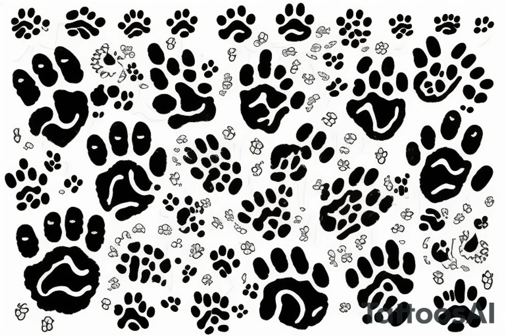 dog's paw print tattoo idea