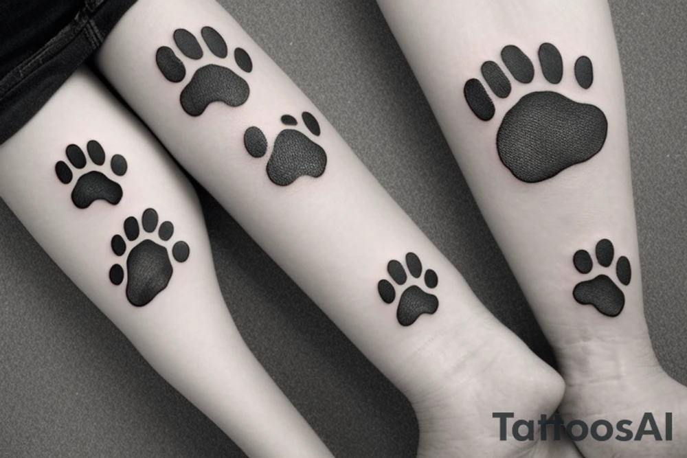 dog's paw print tattoo idea