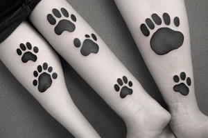 dog's paw print tattoo idea