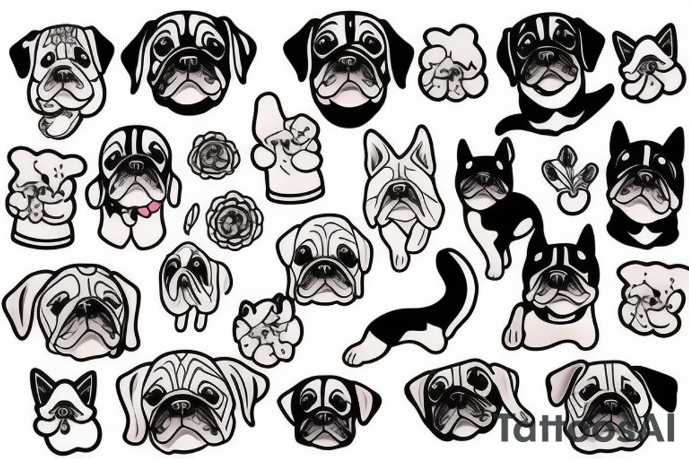 kawaii dog tattoo idea