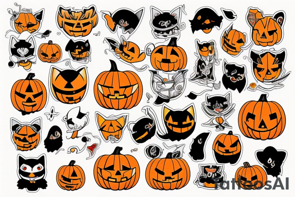 pumpkin kemomimi mechanism tattoo idea