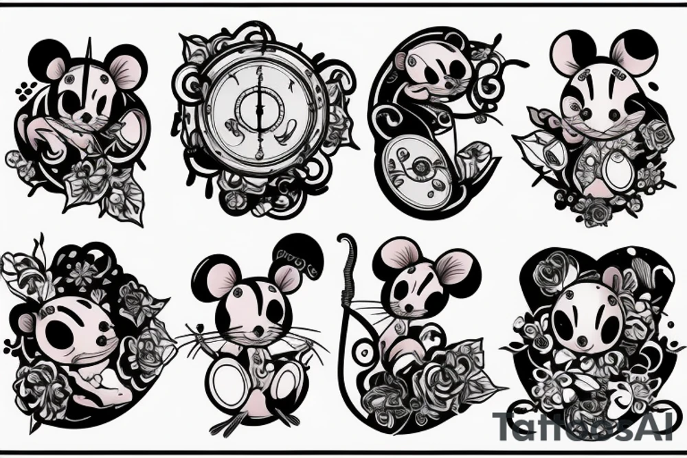 cute Mouse mechanism tattoo idea