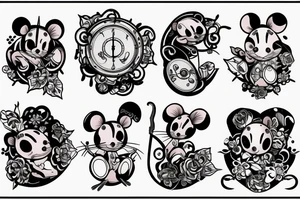 cute Mouse mechanism tattoo idea