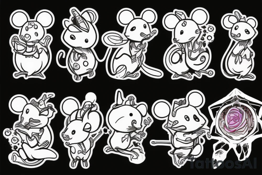 cute Mouse mechanism tattoo idea