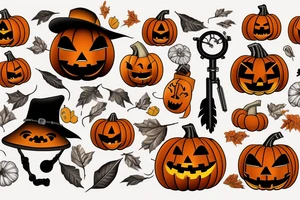 cute pumpkin mechanism tattoo idea