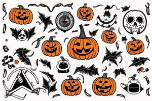 cute pumpkin mechanism tattoo idea