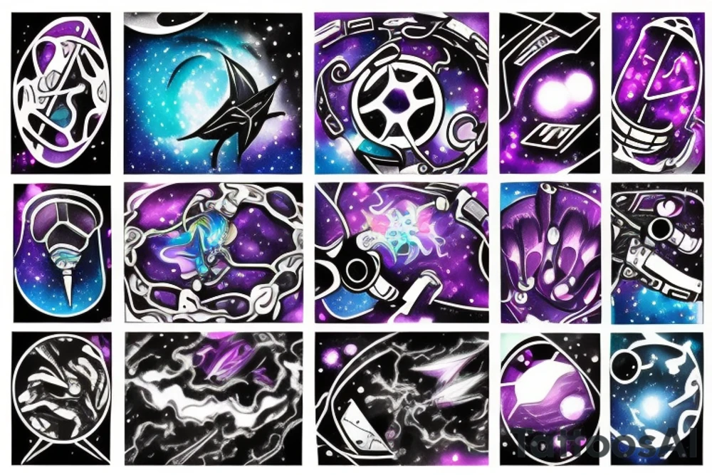 cyber galaxy tattoo idea