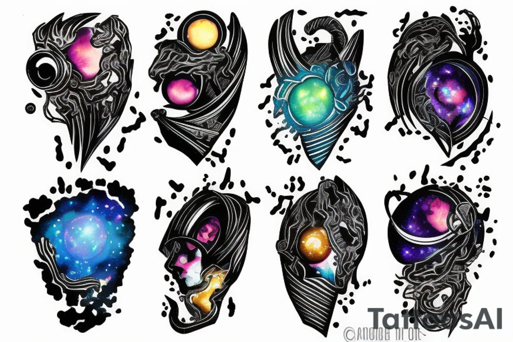 cyber galaxy tattoo idea