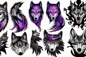 cyber galaxy wolf tattoo idea