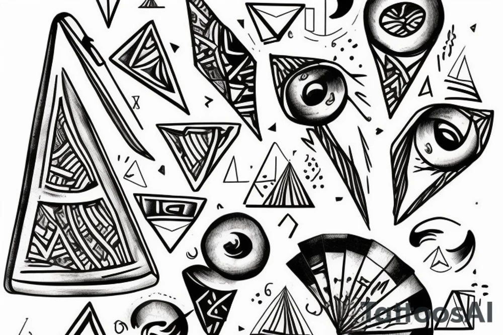 Triangle with gemini in top and libra in the bottoms tattoo idea