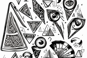 Triangle with gemini in top and libra in the bottoms tattoo idea