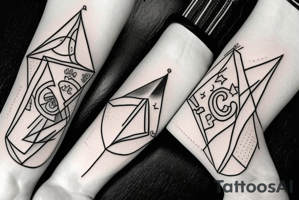 Triangle with gemini in top and libra in the bottoms tattoo idea