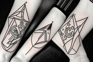 Triangle with gemini in top and libra in the bottoms tattoo idea