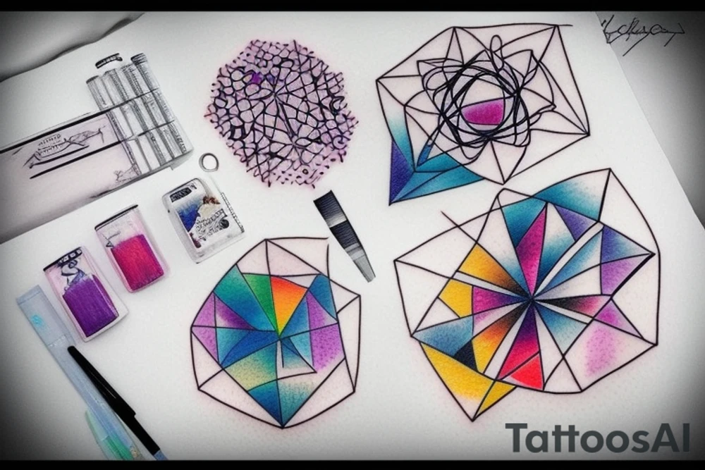 geometric water color tattoo tattoo idea